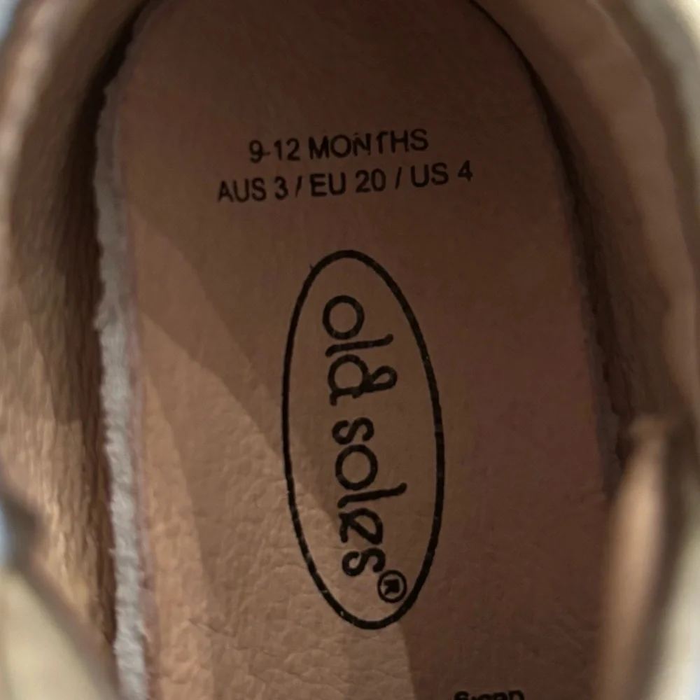 Old Soles Bambini Toggle Toddler Shoes Metallic Gold Fringe Size 9-12 Months